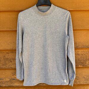 Russell Athletic Gray Long Sleeve Mock Neck Shirt Mens Medium 52% Cotton 48% Pol